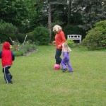 playing soccer with oma