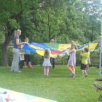 playing with the parachute